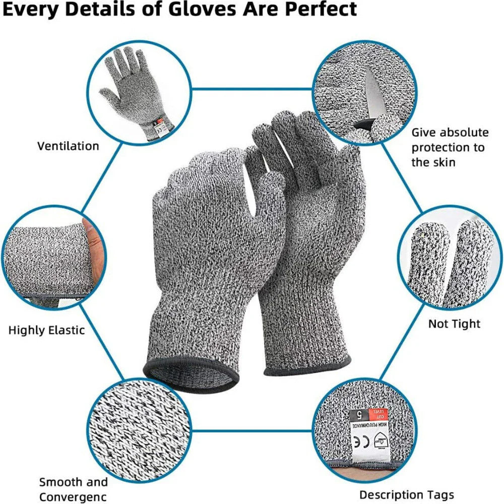 Level 5 Safety Stainless Steel Cut Proof Stab Resistant Wire Metal Mesh Butcher Glove
