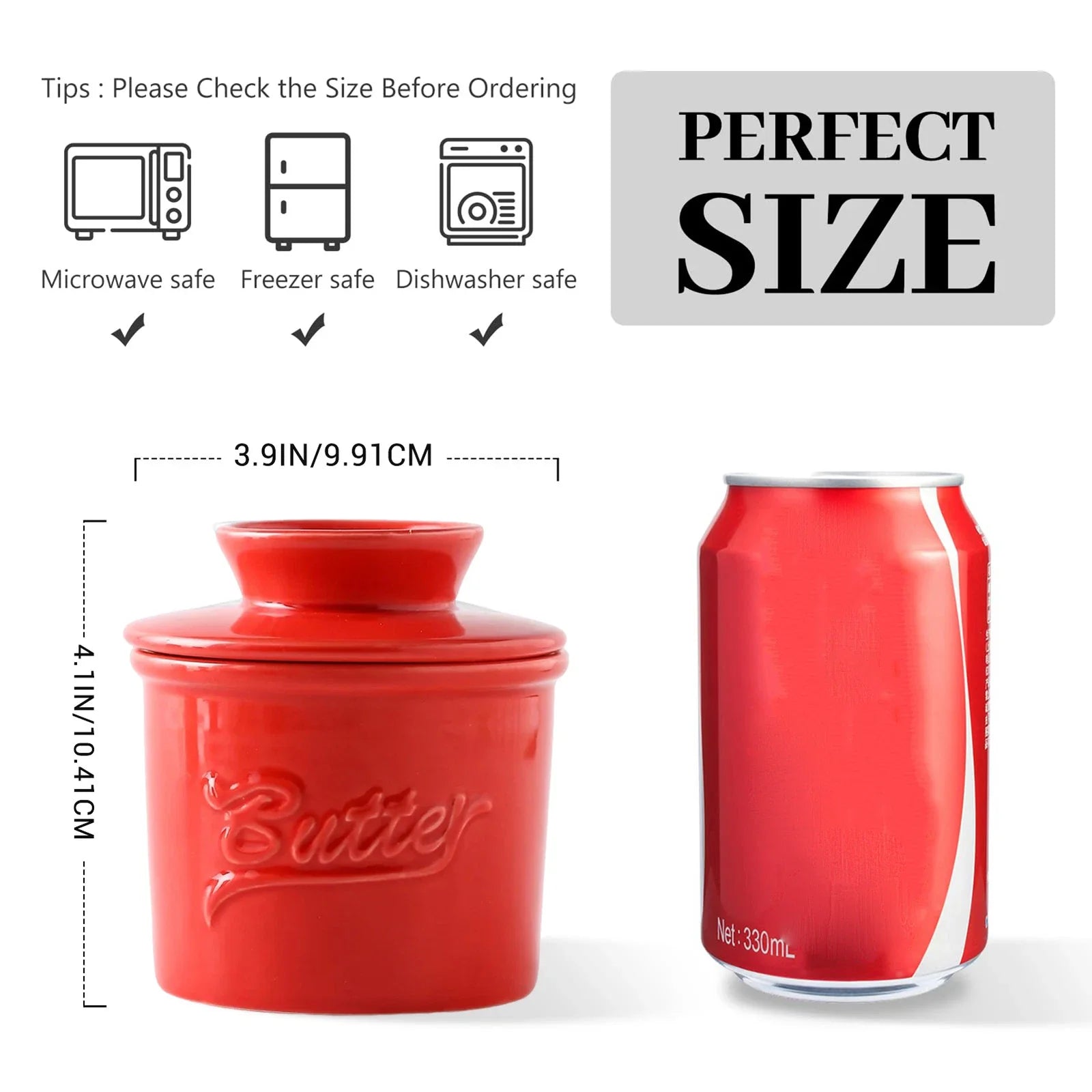 Butter-Bell Crock with Lid French Butter Keeper Ceramic Butter Dish Holder