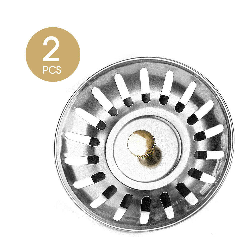 Free shipping-2PCS 8CM Stainless Steel Kitchen Sink Strainer Waste Plug Filter Drain Stopper