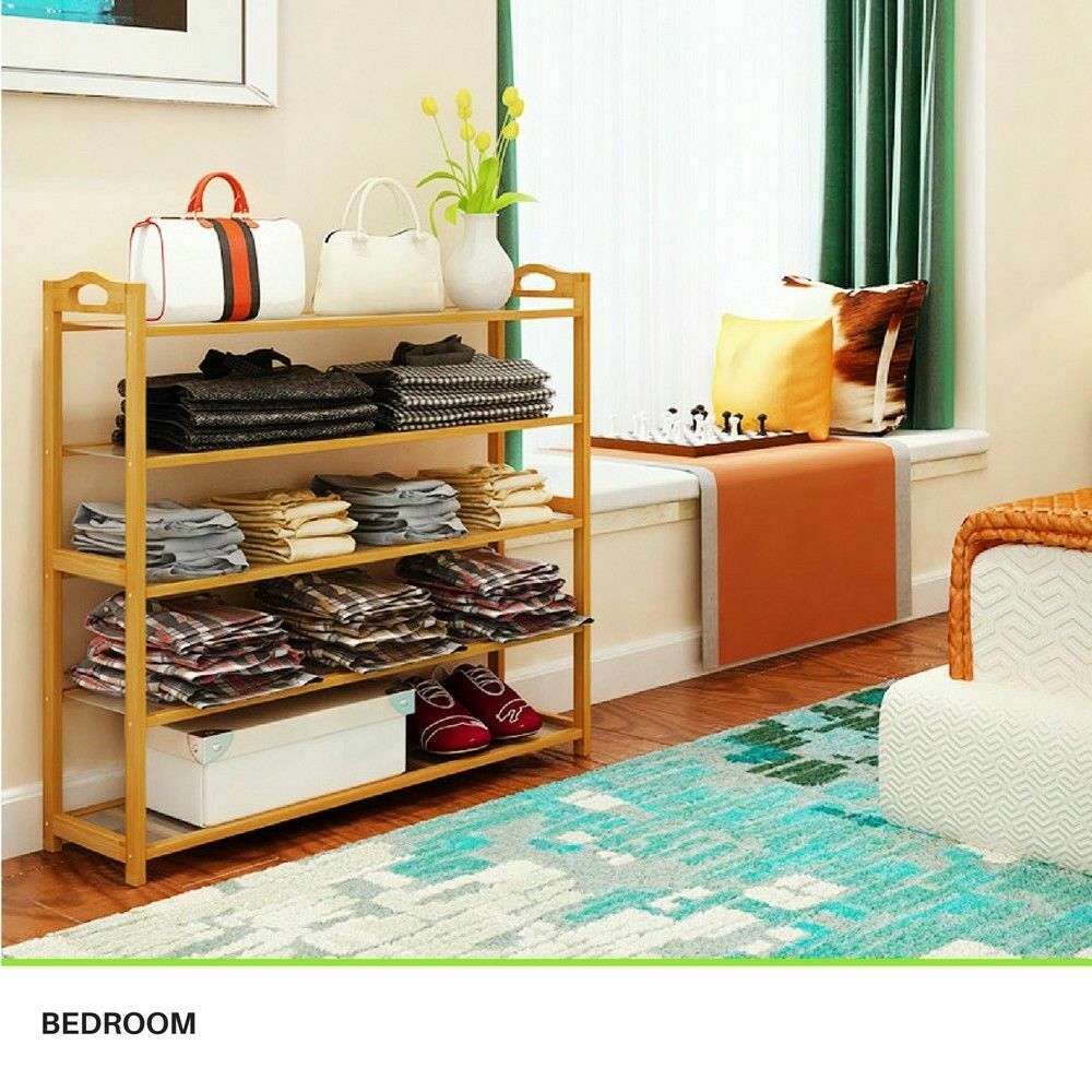 3/4/5 Tiers Layers Bamboo Shoe Rack Storage