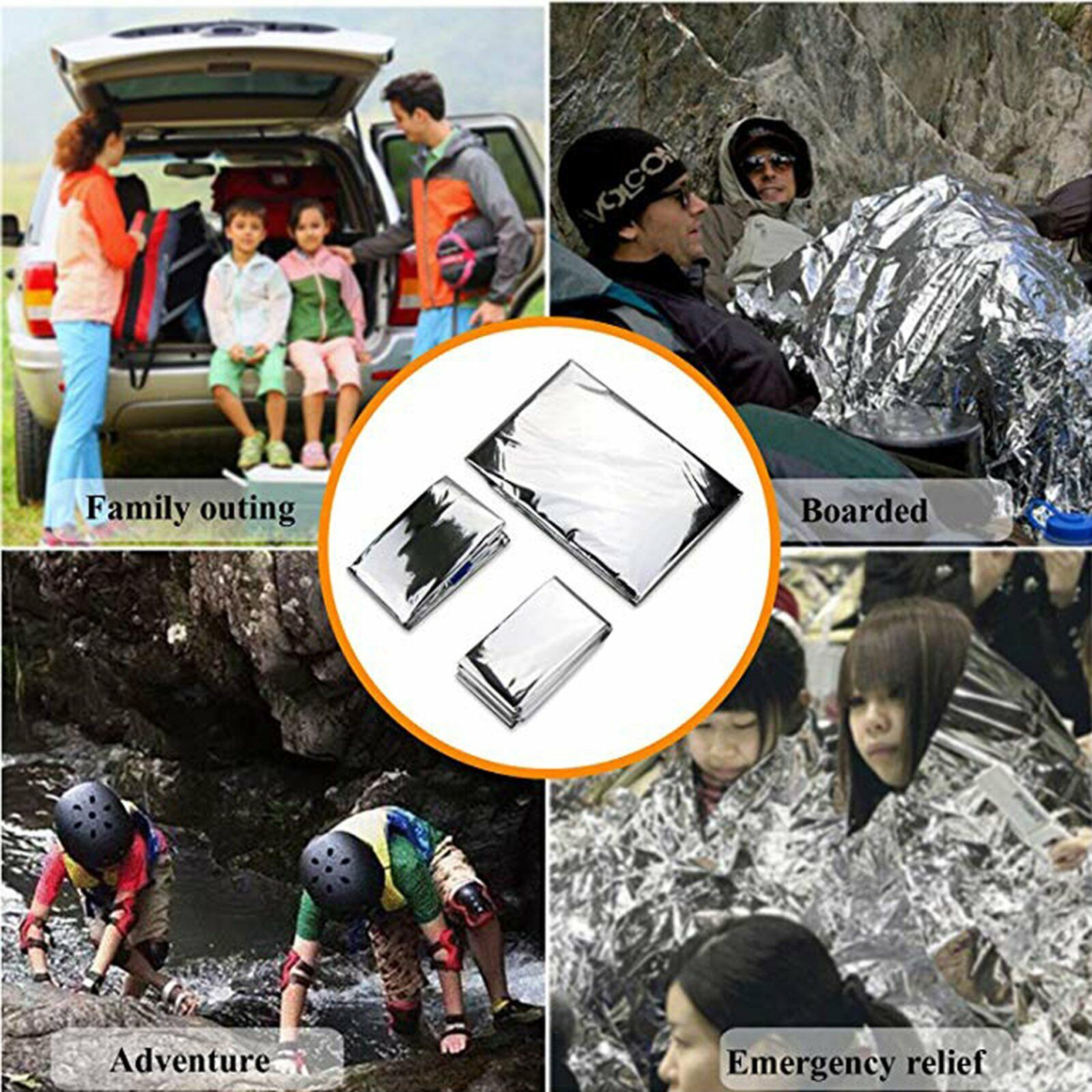 2pcs Space Blanket Thermal Thermo Foil Emergency Survival Camping Rescue First Aid