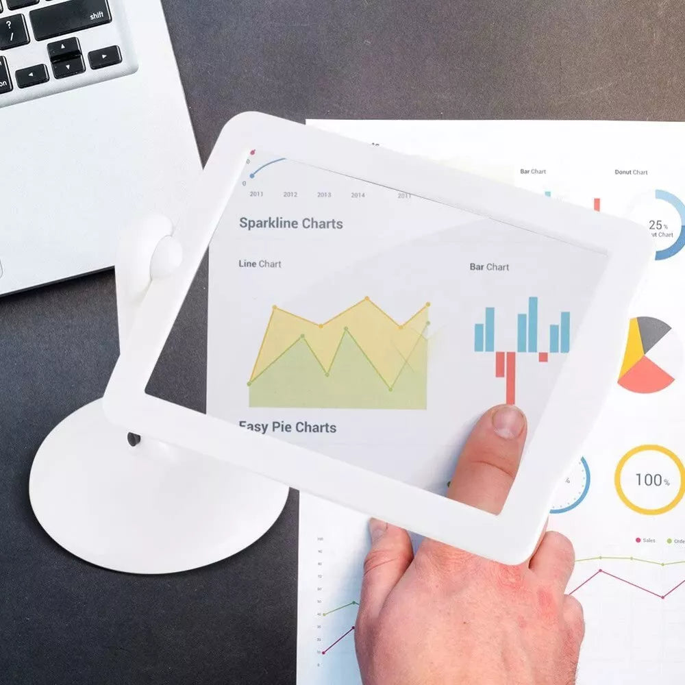 360° Brighter Viewer LED Screen Magnifier Vertical Magnifier Reading