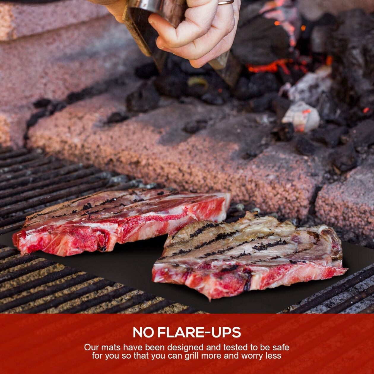 5x BBQ Grill Mats Reusable Baking Cooking Sheet Non-Stick Teflon Barbecue Pad