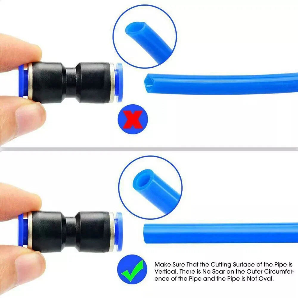 50Pcs Straight Push Connectors Pneumatic Connect Fittings Air Line Quick Hose