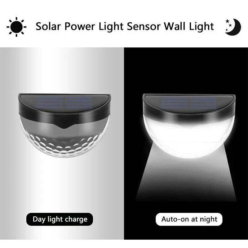 2pcs Solar Fence Lights Outdoor Wall Lights Deck Step Stair Lights Waterproof Garden