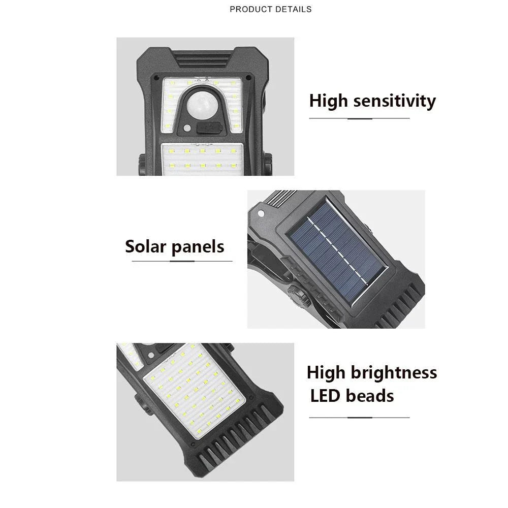 Solar Clip Light Outdoor Portable Waterproof Body Sensor Lamp Garden Lamp