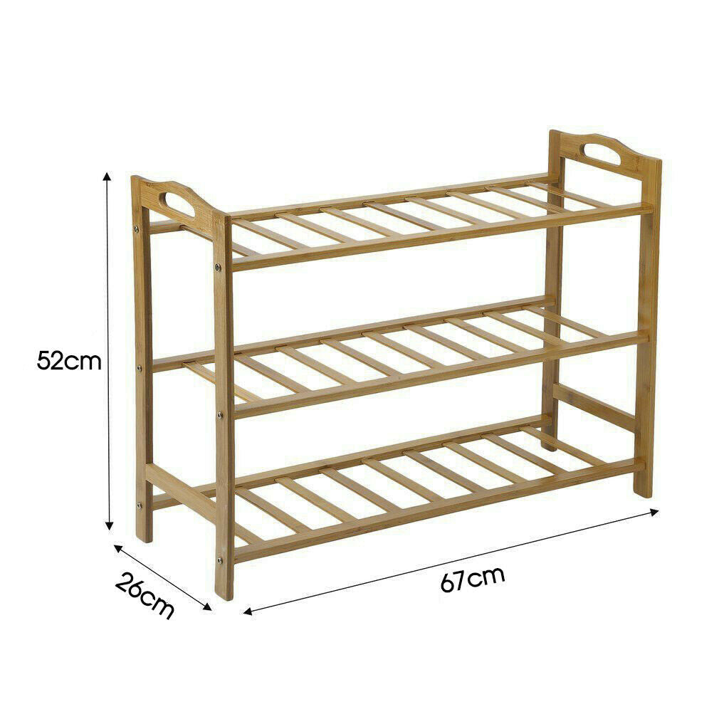 3/4/5 Tiers Layers Bamboo Shoe Rack Storage