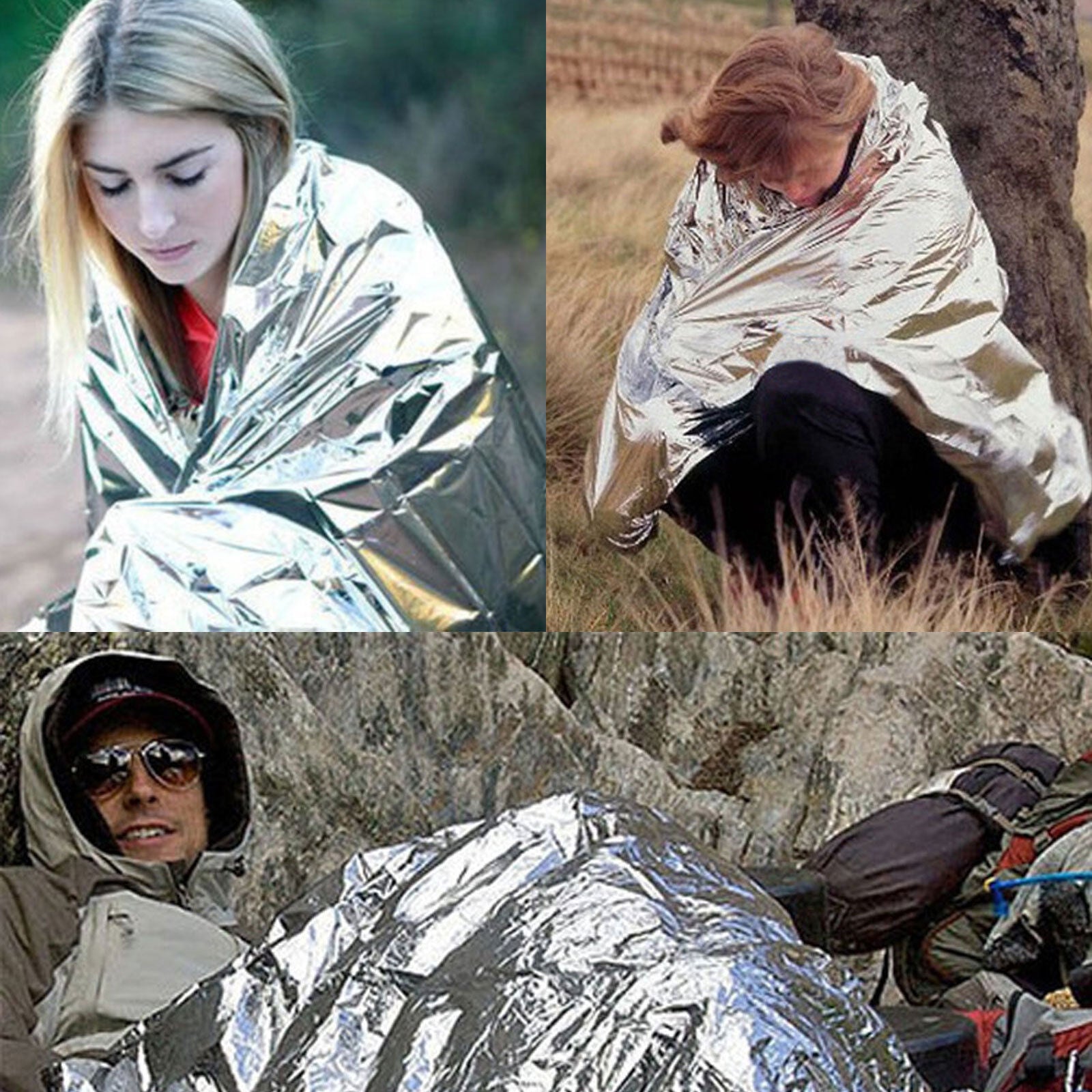 2pcs Space Blanket Thermal Thermo Foil Emergency Survival Camping Rescue First Aid