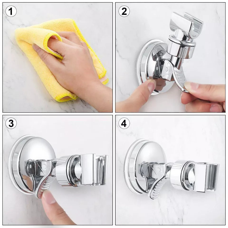 Adjustable Shower Head Holder Removable Suction Cup Shower Head Bracket No Drill