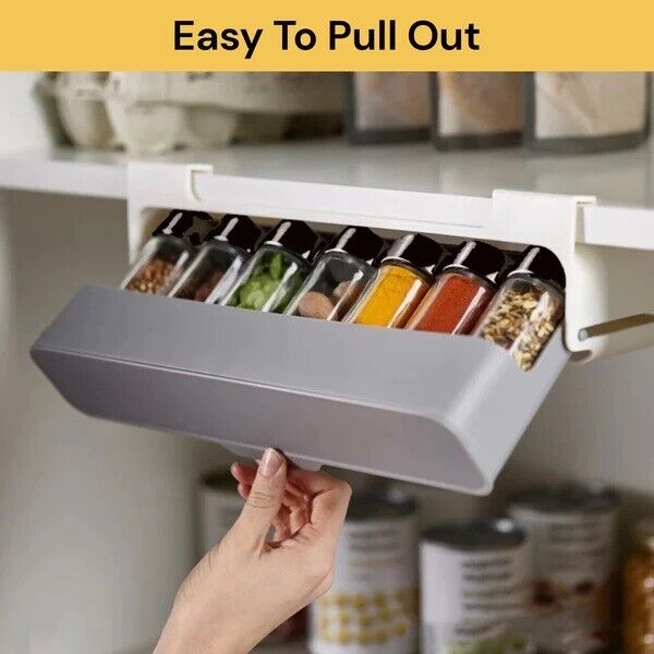 7 in 1 Self Adhesive Kitchen Spice Rack Jar Rack Organiser Storage Holder Shelf