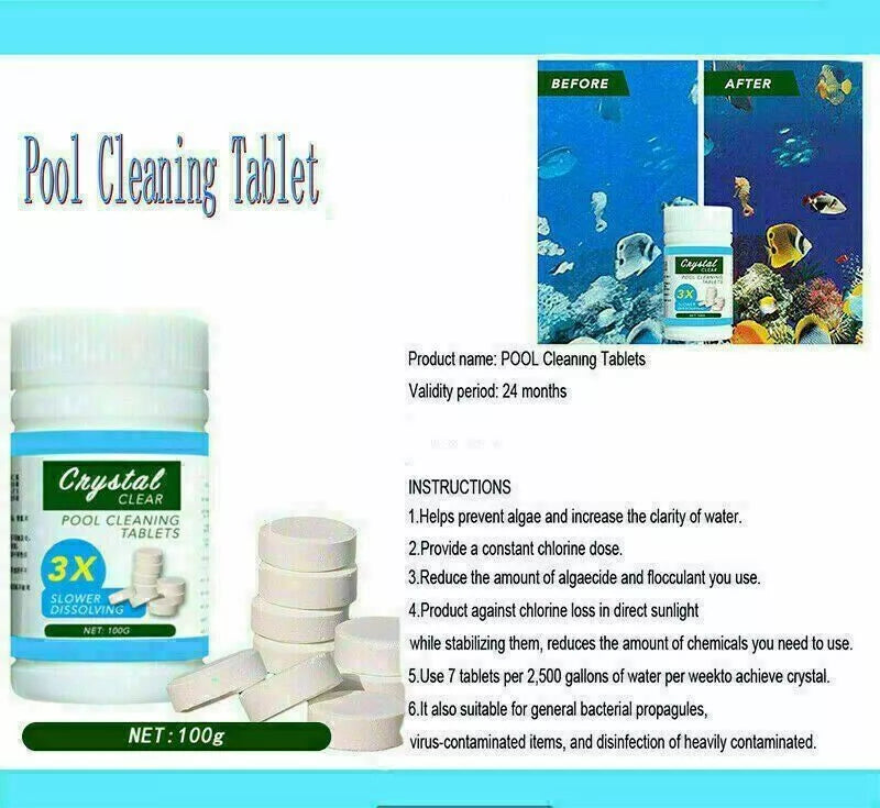 Pool Cleaning Tablets Floating Chlorine Hot Tub Chemical Dispenser Cleaner