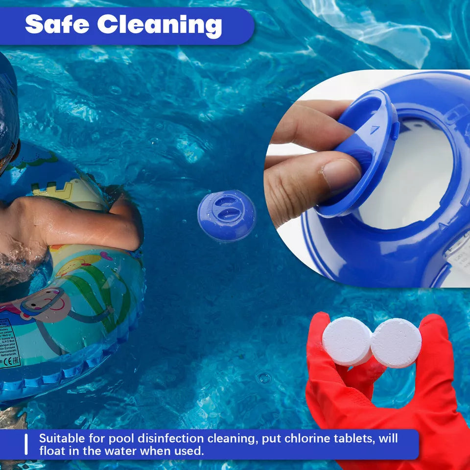 Pool Cleaning Tablets Floating Chlorine Hot Tub Chemical Dispenser Cleaner