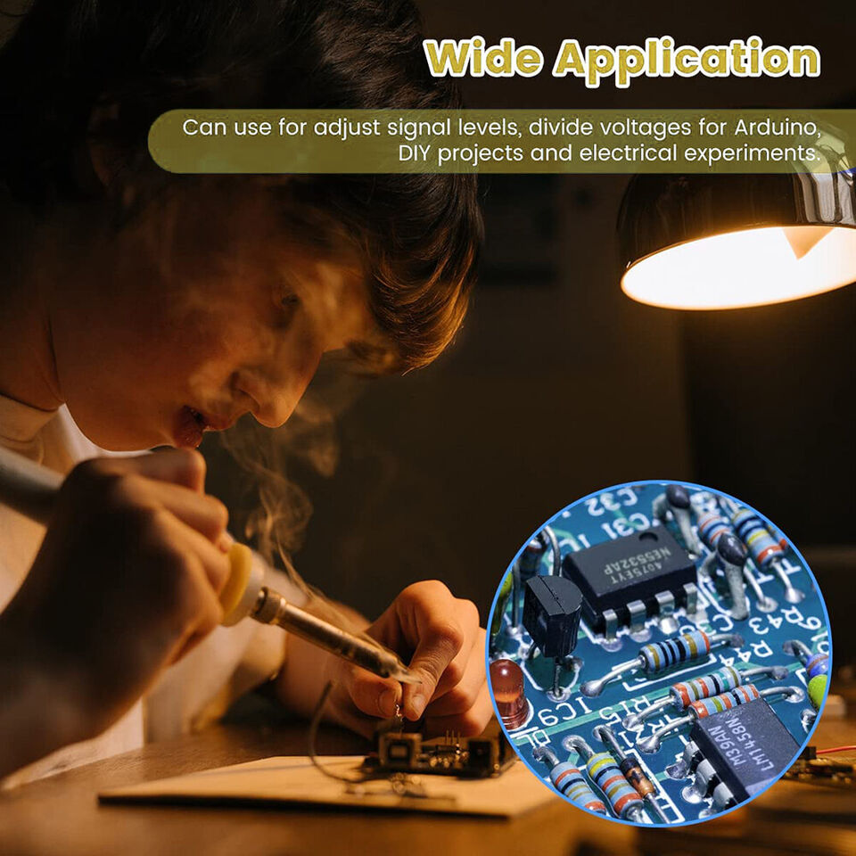 600Pcs Resistor Kit Pack 1/4W Metal Film 1% Precision 30 Values Labelled