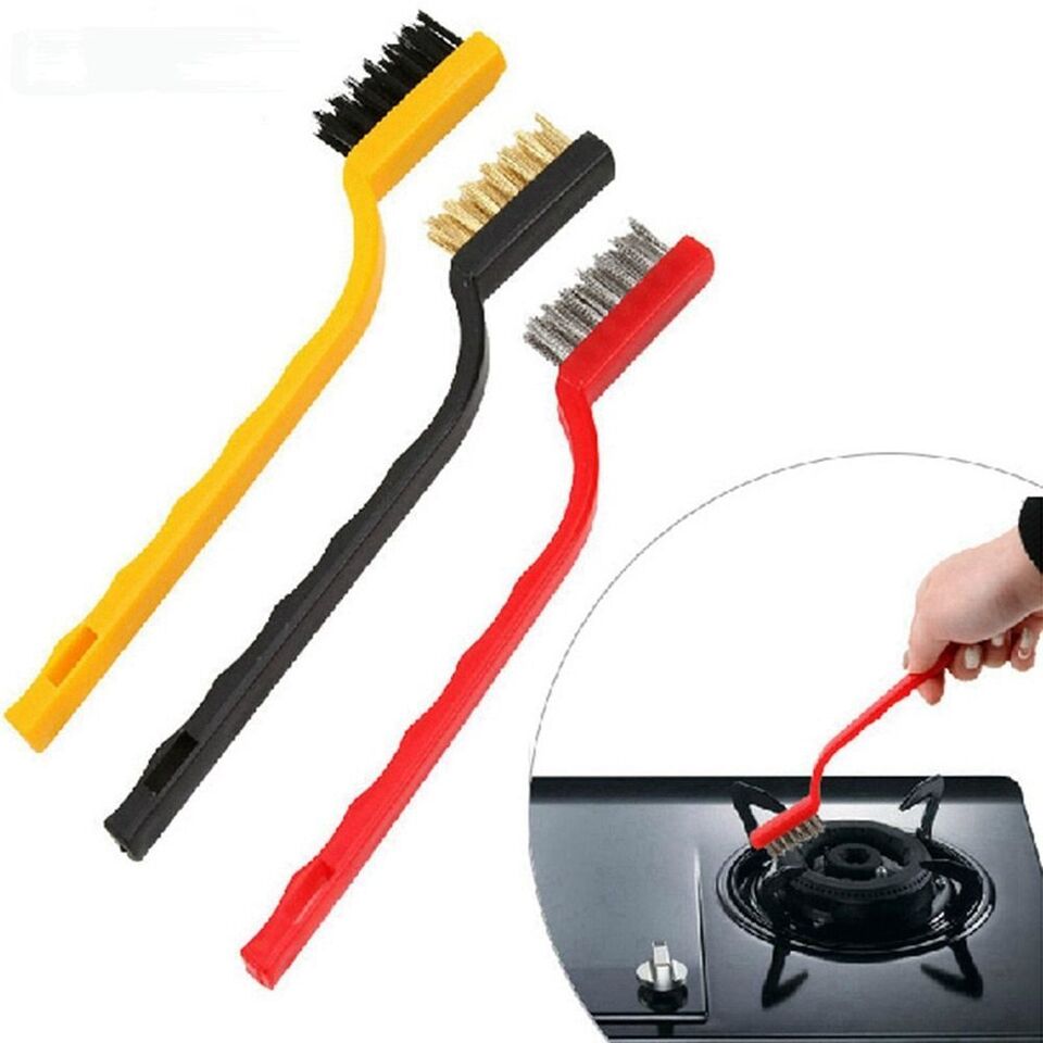 3Pcs Kitchen Stainless Steel Cleaning Brush Stove Gas Wire Brush Cleaner Tool