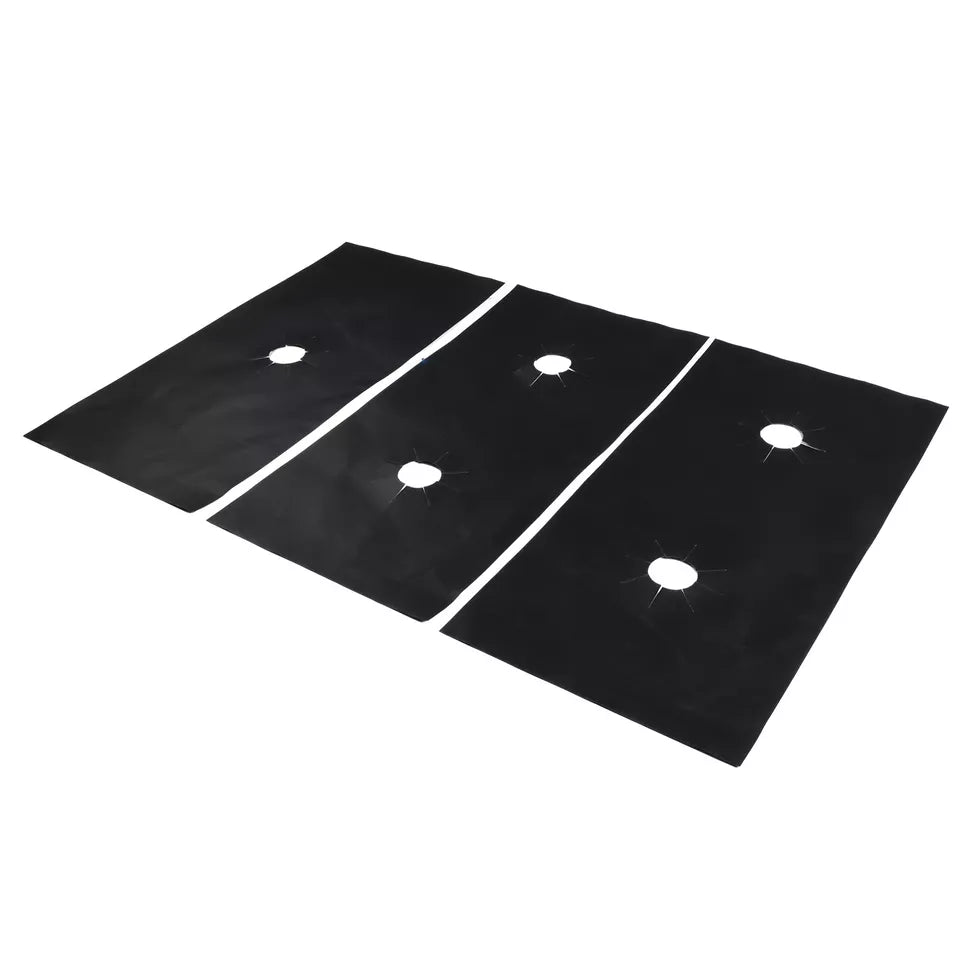 3PCS 5 Hole Gas Foil Stove Burner Protector Cooktop Cover Liner Clean Mat Pad