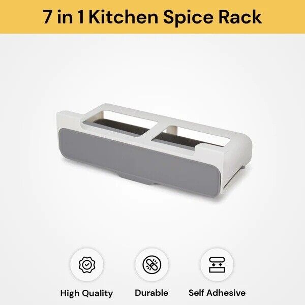 7 in 1 Self Adhesive Kitchen Spice Rack Jar Rack Organiser Storage Holder Shelf