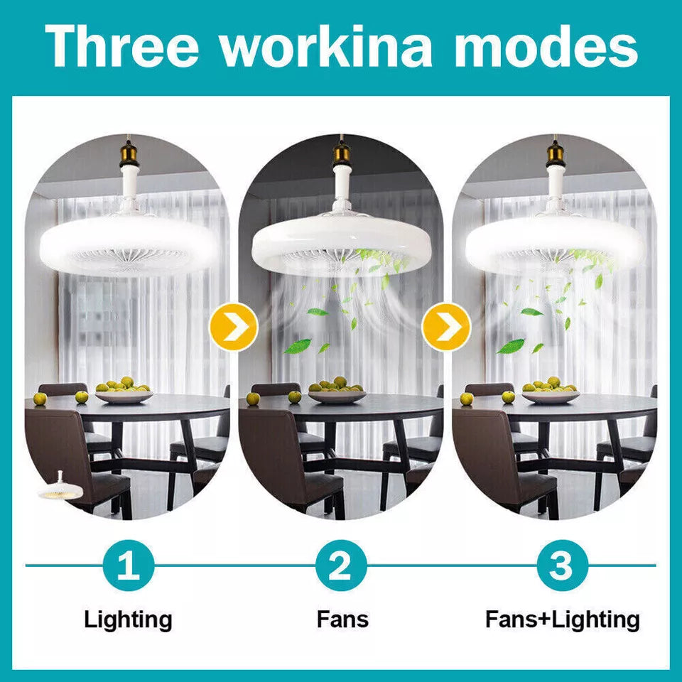 Fan with Light Adjustable Bedroom Living Room Fan Lamp Modern E27 Led Ceiling
