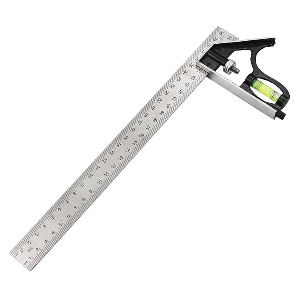 30cm Adjustable Measure Combination Angle Square Type A Ruler Spirit Level 12"