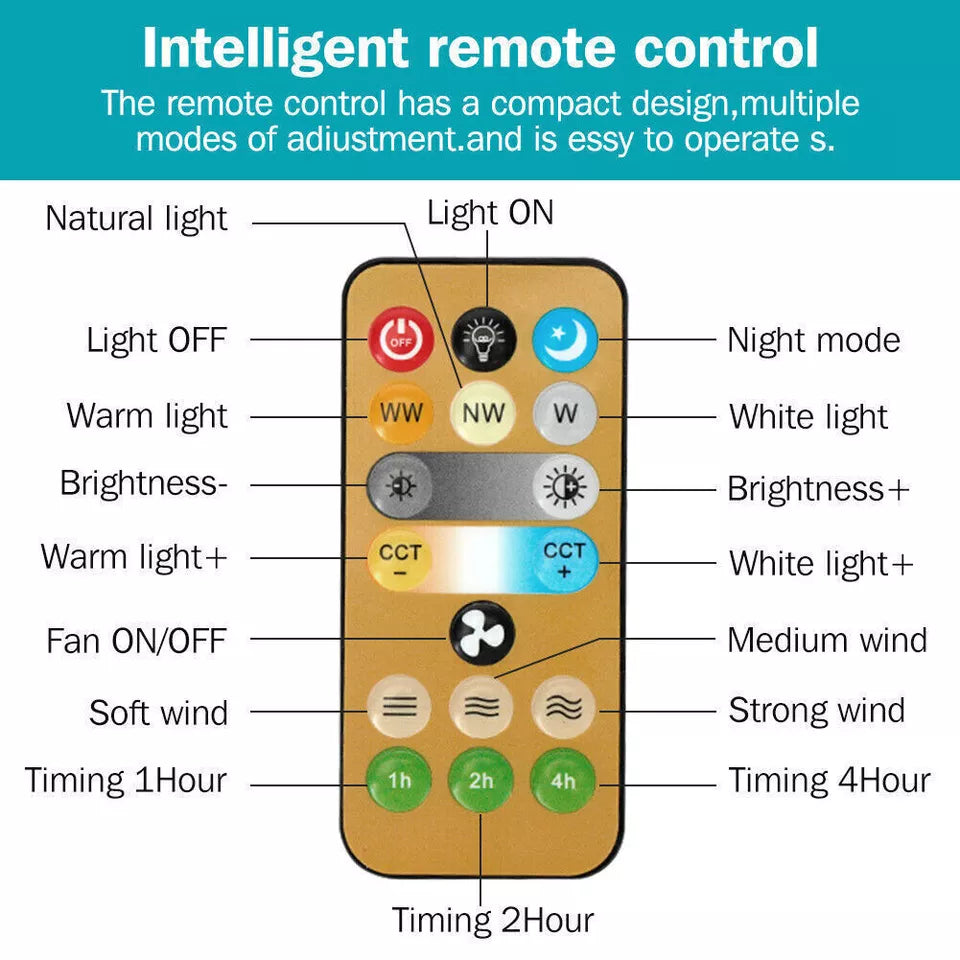 Fan with Light Adjustable Bedroom Living Room Fan Lamp Modern E27 Led Ceiling