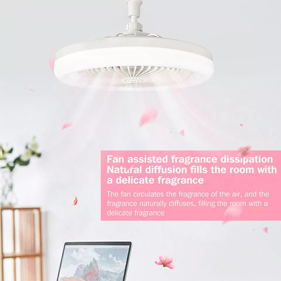 Fan with Light Adjustable Bedroom Living Room Fan Lamp Modern E27 Led Ceiling