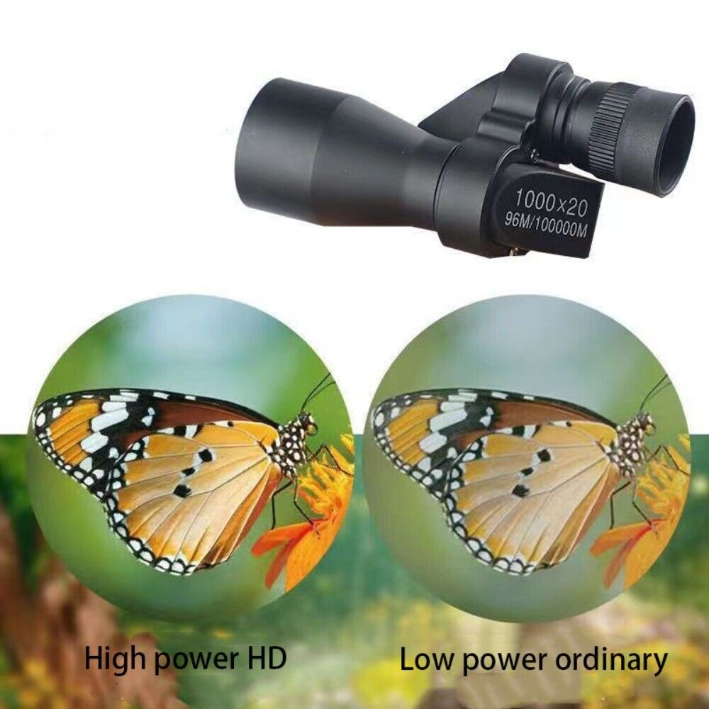 High Magnification Zoom HD Night Vision Monocular Telescope Mini Pocket 1000x20