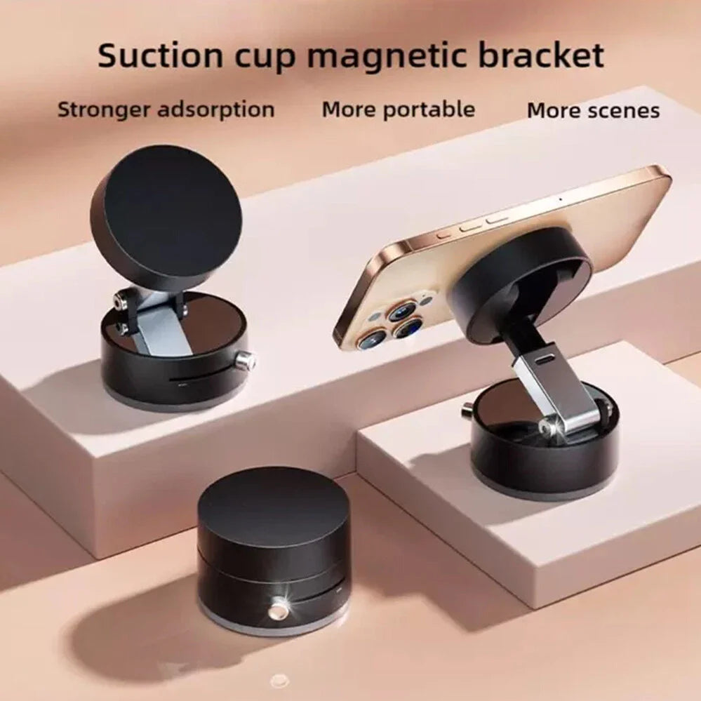 Vacuum Magnetic Suction Cup Car Phone Holder Stand Car Mount Foldable Holder