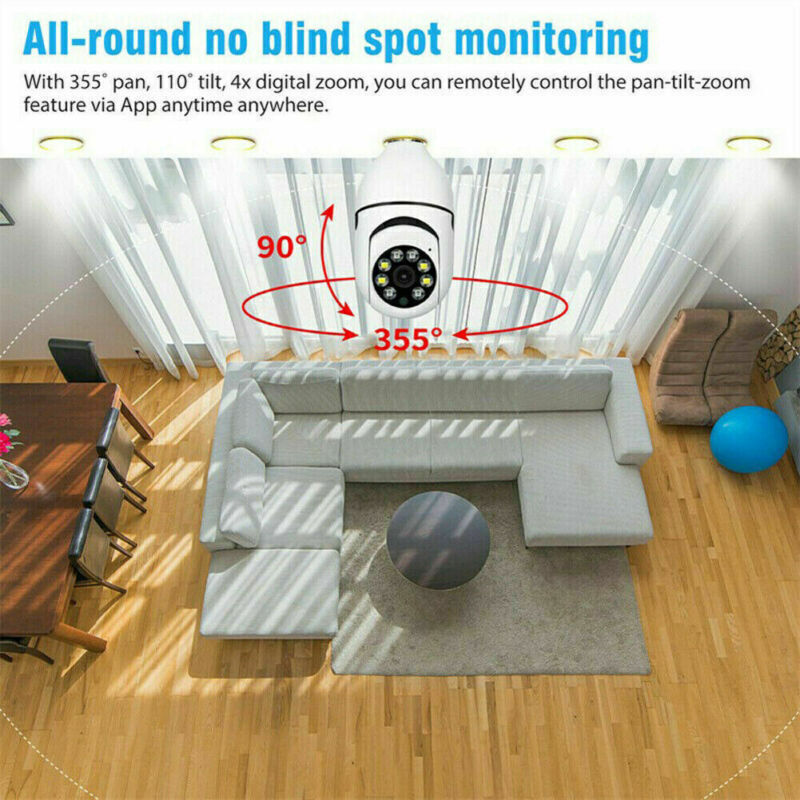 Full HD Camera E27 Bulb Home Security 1080P Wireless Wifi IP Lamp Light Camera