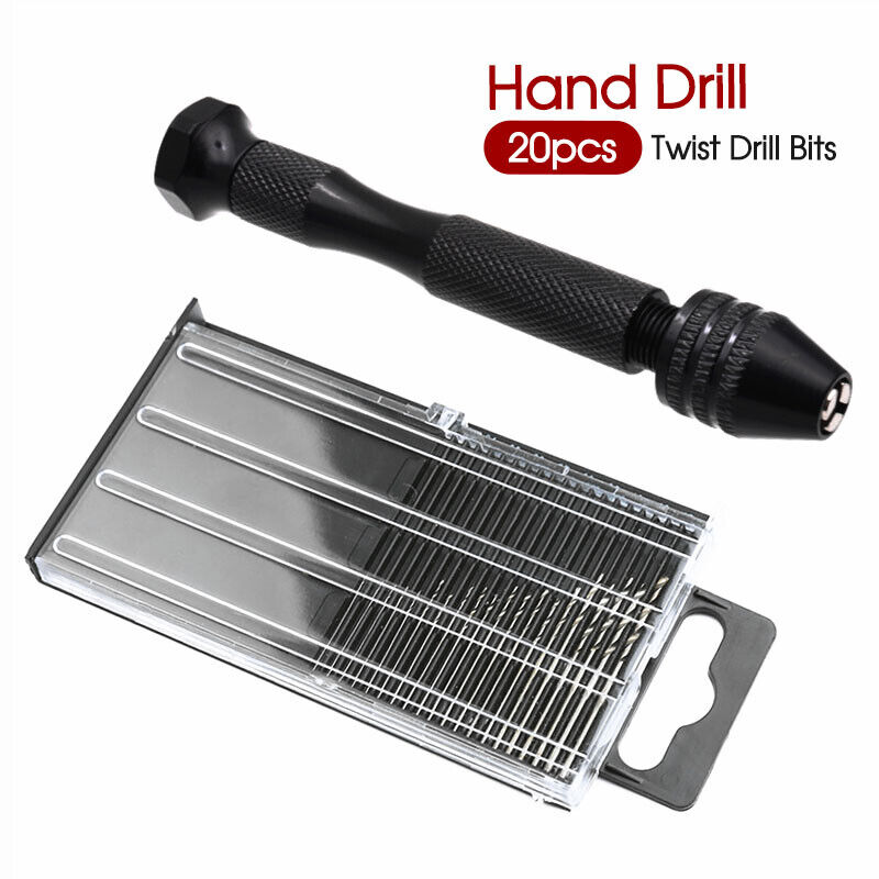 Hand Bit Machine 20pcs Mini hand drill Vise Hand Bits Twist Woodworking Set Precision P