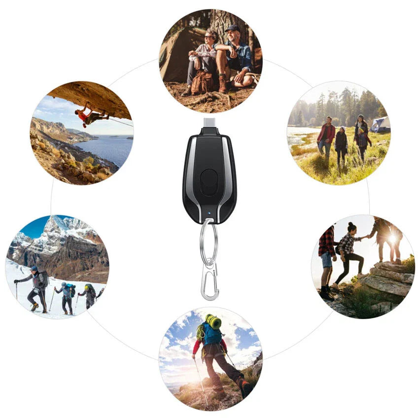 Keychain Portable Mini Power Bank Emergency Pod Charger For Phone 1500mAh