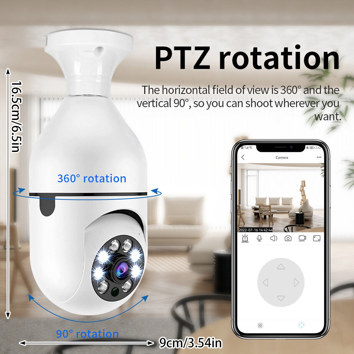Full HD Camera E27 Bulb Home Security 1080P Wireless Wifi IP Lamp Light Camera
