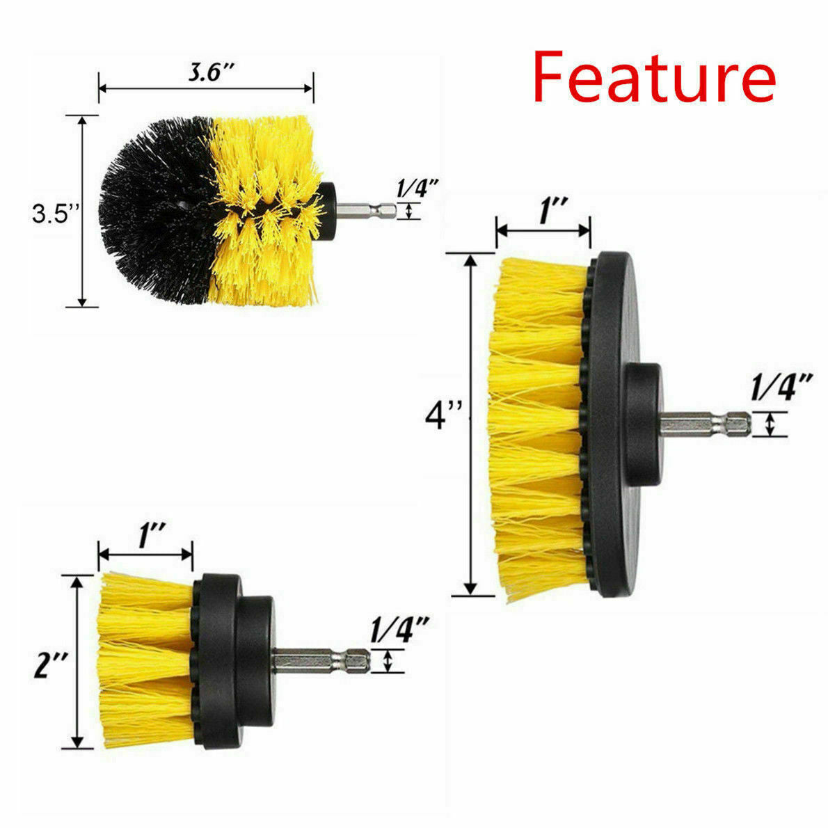 3pcs Scrubber Grout Cleaning Drill Brush Tool Kit