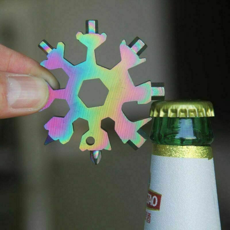 18 in 1 Stainless Multi-tool Snowflake Keychain Screwdrive