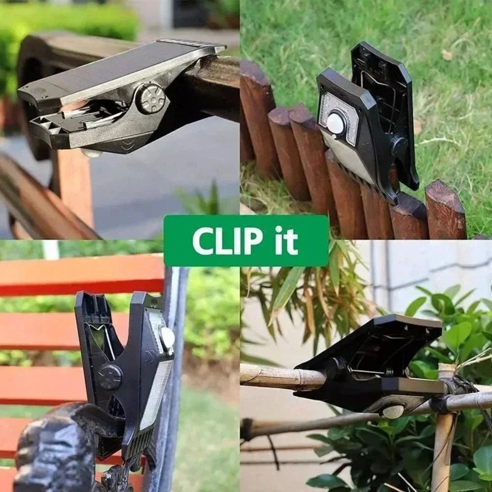 Solar Clip Light Outdoor Portable Waterproof Body Sensor Lamp Garden Lamp