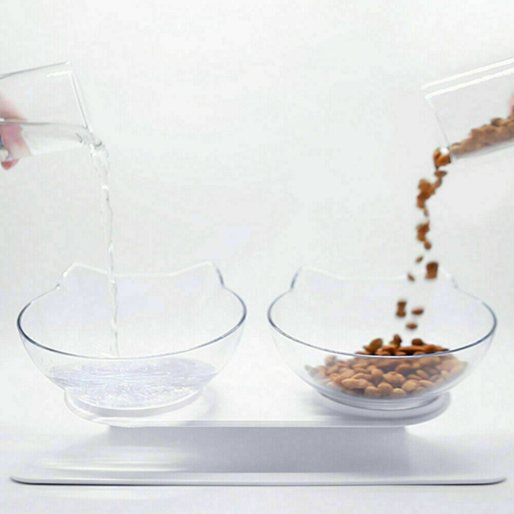 Double Elevated Stand Bowls Pet Bowl Feeder