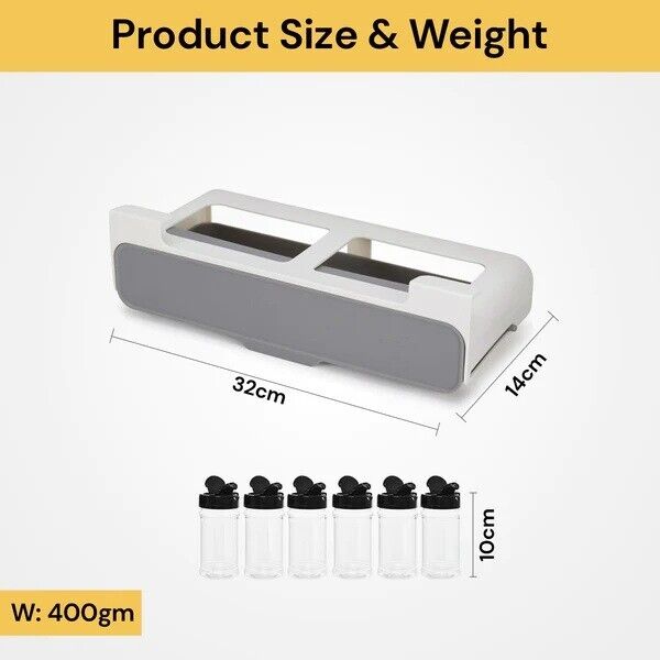 7 in 1 Self Adhesive Kitchen Spice Rack Jar Rack Organiser Storage Holder Shelf